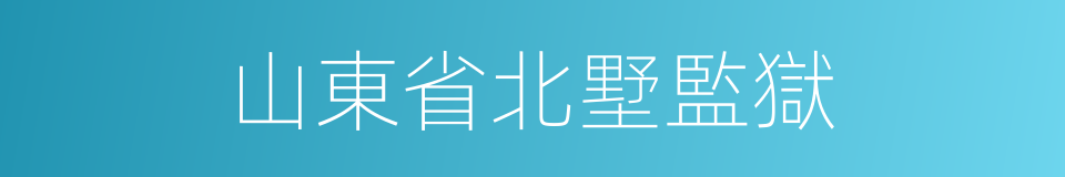 山東省北墅監獄的同義詞