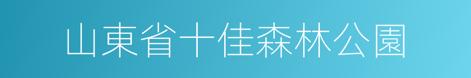 山東省十佳森林公園的同義詞