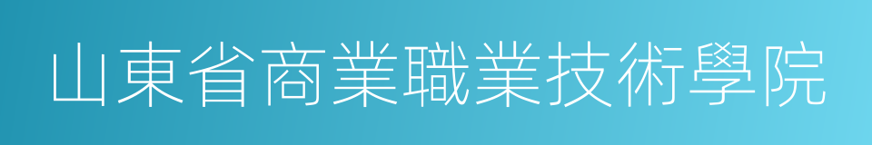 山東省商業職業技術學院的同義詞