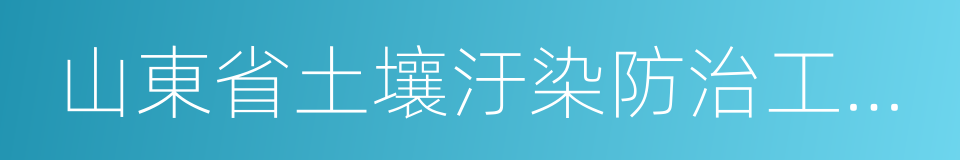 山東省土壤汙染防治工作方案的同義詞