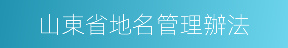 山東省地名管理辦法的同義詞