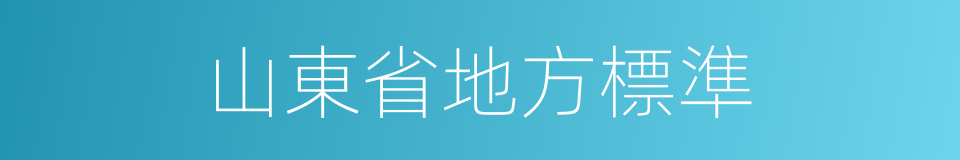 山東省地方標準的同義詞