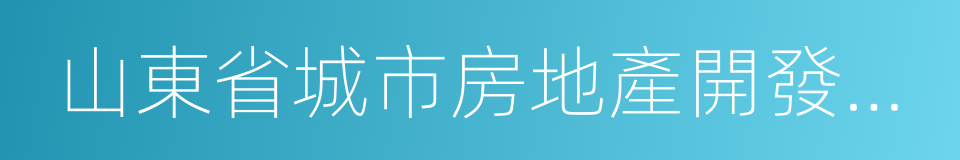 山東省城市房地產開發經營管理條例的同義詞