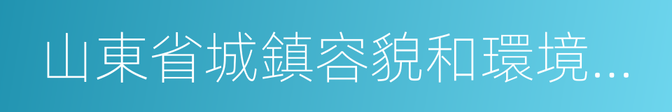 山東省城鎮容貌和環境衛生管理辦法的同義詞