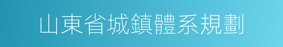 山東省城鎮體系規劃的同義詞