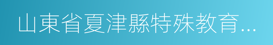 山東省夏津縣特殊教育學校的同義詞