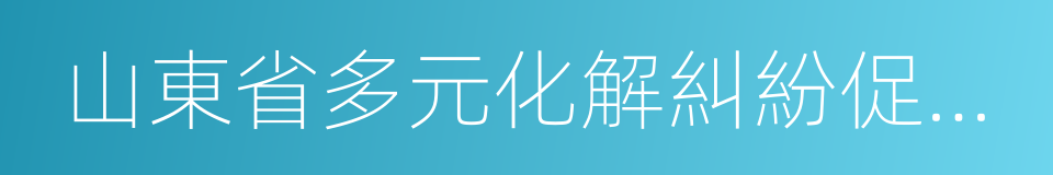 山東省多元化解糾紛促進條例的同義詞