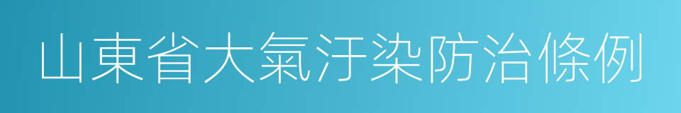 山東省大氣汙染防治條例的同義詞