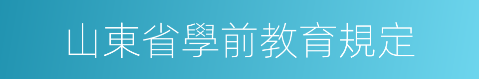 山東省學前教育規定的同義詞