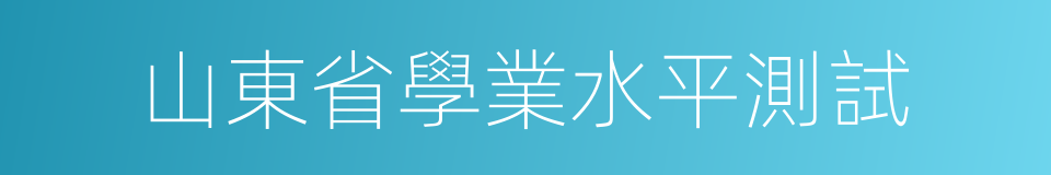 山東省學業水平測試的同義詞