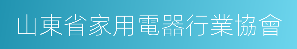 山東省家用電器行業協會的同義詞