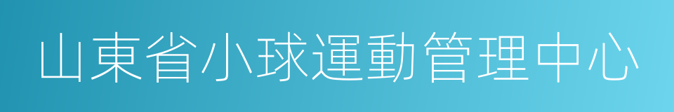山東省小球運動管理中心的同義詞