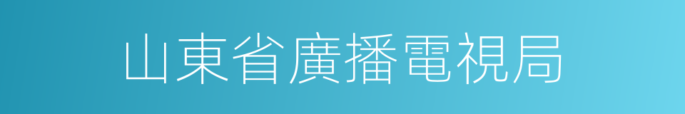 山東省廣播電視局的同義詞