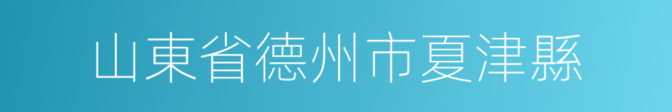 山東省德州市夏津縣的同義詞