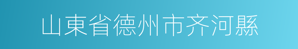 山東省德州市齐河縣的同義詞