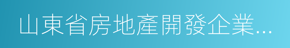 山東省房地產開發企業資質管理實施細則的同義詞