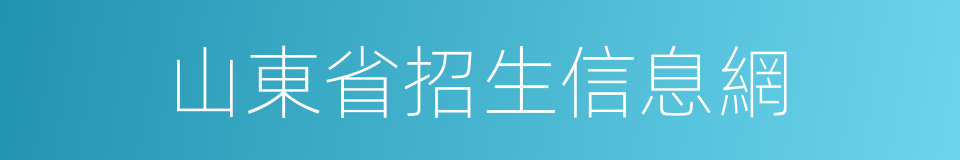 山東省招生信息網的同義詞