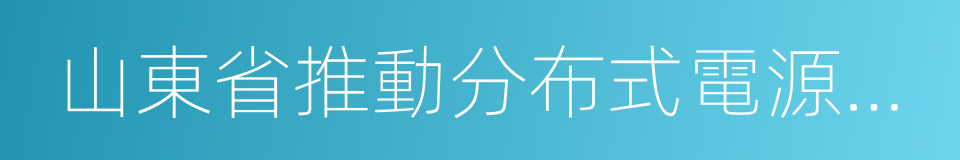 山東省推動分布式電源建設實施意見的同義詞