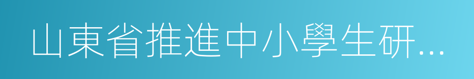 山東省推進中小學生研學旅行工作實施方案的同義詞