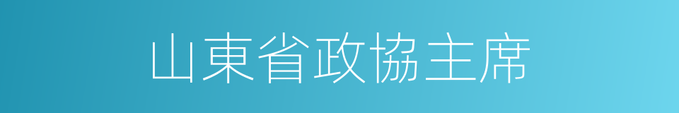 山東省政協主席的同義詞