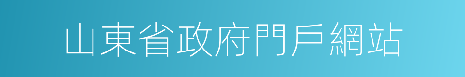 山東省政府門戶網站的同義詞