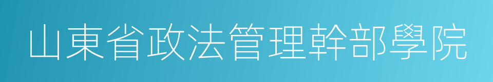 山東省政法管理幹部學院的同義詞