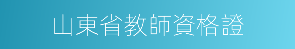 山東省教師資格證的同義詞