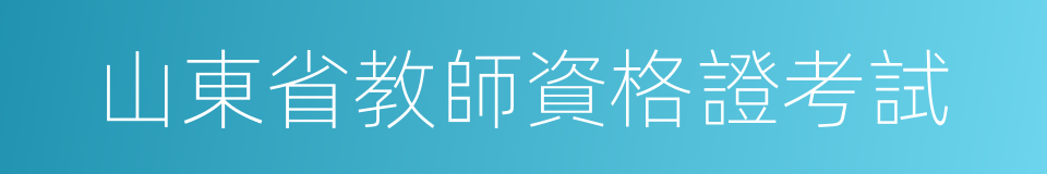 山東省教師資格證考試的同義詞