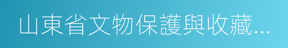 山東省文物保護與收藏協會的同義詞