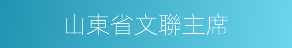 山東省文聯主席的同義詞