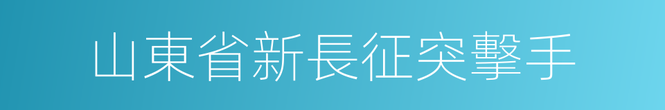 山東省新長征突擊手的同義詞