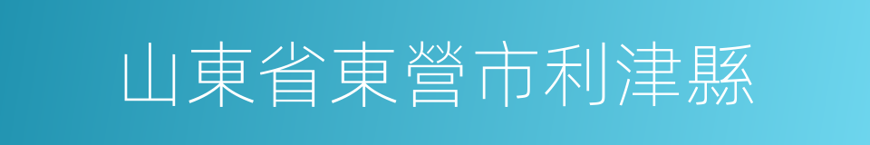 山東省東營市利津縣的同義詞