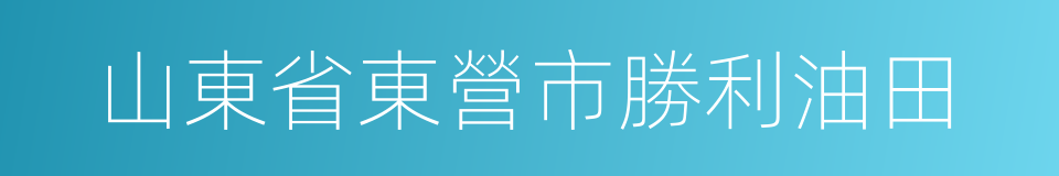 山東省東營市勝利油田的同義詞