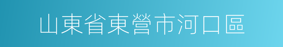 山東省東營市河口區的同義詞