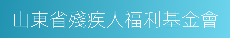 山東省殘疾人福利基金會的同義詞