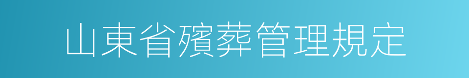 山東省殯葬管理規定的同義詞