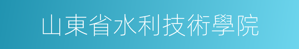 山東省水利技術學院的同義詞