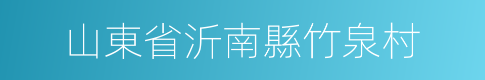 山東省沂南縣竹泉村的同義詞