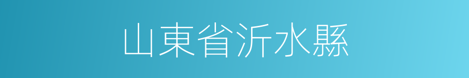 山東省沂水縣的同義詞