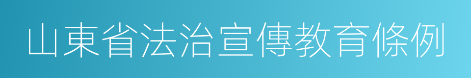 山東省法治宣傳教育條例的同義詞