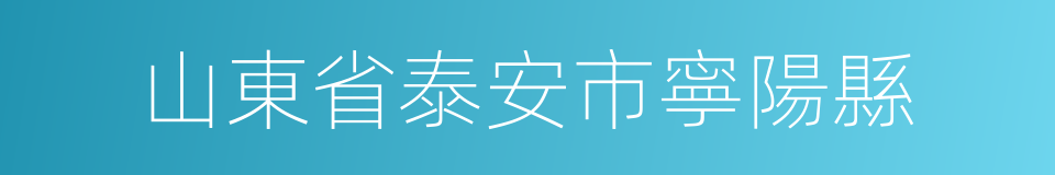 山東省泰安市寧陽縣的同義詞