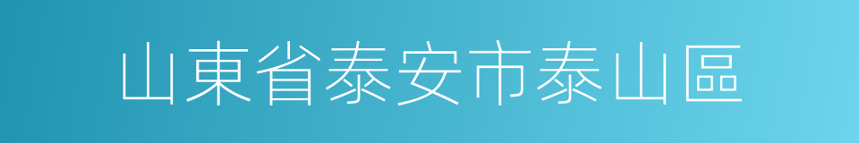 山東省泰安市泰山區的同義詞