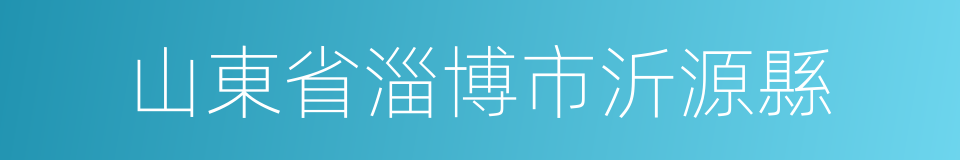 山東省淄博市沂源縣的同義詞