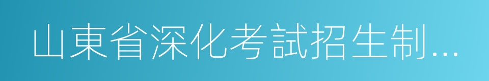 山東省深化考試招生制度改革實施方案的同義詞