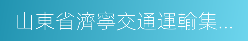 山東省濟寧交通運輸集團有限公司的同義詞