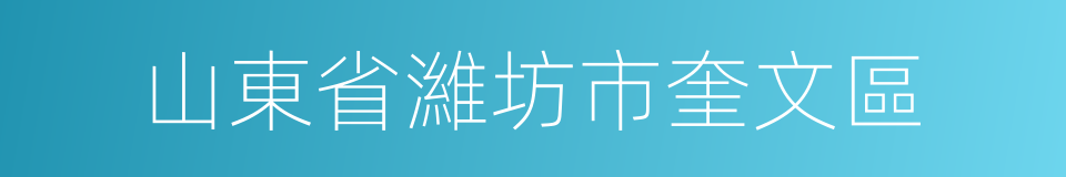 山東省濰坊市奎文區的同義詞