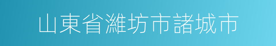 山東省濰坊市諸城市的同義詞
