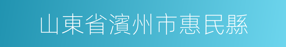 山東省濱州市惠民縣的同義詞