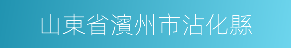 山東省濱州市沾化縣的同義詞