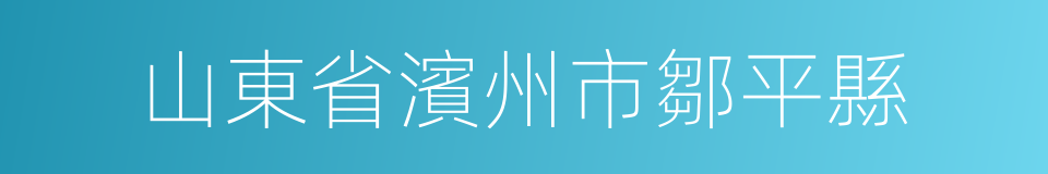 山東省濱州市鄒平縣的同義詞